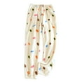 thumbnail image 1 of HUJlwoi Womens Fleece Flannel Pajama Pants Fluffy Warm Winter Cinch Bottom Print Loungewear Fuzzy Cozy Sleep Pants with Pockets, 1 of 3