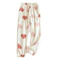 thumbnail image 1 of HUJlwoi Womens Fleece Flannel Pajama Pants Fluffy Warm Winter Cinch Bottom Print Loungewear Fuzzy Cozy Sleep Pants with Pockets, 1 of 3