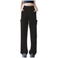 thumbnail image 1 of HUJlwoi Womens Hiking Pants Lightweight Quick Dry High Waist Straight Leg Cargo Pants Travel Golf Pockets Fashion Trousers, 1 of 5