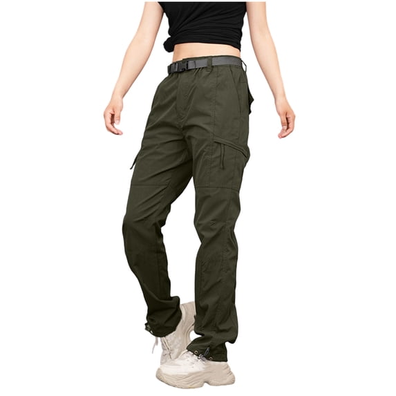 HUJlwoi Womens Hiking Pants Lightweight Water Resistant Cinch Bottom Cargo Pants Zipper Pocket Travel Camping Trousers