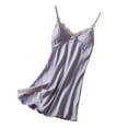 thumbnail image 1 of HUJlwoi Womens Nightgown Spaghetti Strap Sleeveless Nightdress Lace Side Split Sleepwear Soft Nightwear with Built in Bra, 1 of 7