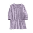 thumbnail image 1 of HUJlwoi Womens Oversized Sweatshirts Casual Long Sleeve Solid Color Crewneck Pullover Fluffy Fleece Sleepwear with Pocket, 1 of 7