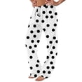 thumbnail image 1 of HUJlwoi Womens Pajama Pants Print Elastic Waist Wide Leg Pj Bottoms Warm Comfy Winter Loungewear Soft Trousers with Pockets, 1 of 6