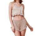 thumbnail image 1 of HUJlwoi Womens Pajama Sets Casual Sleepwear Soft Trendy Pj Sets Sleeveless Crop Top and Shorts 2 Piece Summer Loungewear, 1 of 3
