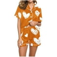 thumbnail image 1 of HUJlwoi Womens Pajama Sets Printed 2 Piece Pjs Sets Valentine's Day Lounge Clothes Sets Button down Pocket Shirts and Shorts Sleepwear, 1 of 5