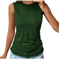 thumbnail image 1 of HUJlwoi Womens Tank Tops Ruched with Boat Neck Tunic Shirts Fashionable Solid Color Pocket Blouses Summer Wrokout Casual Sleeveless Clothes, 1 of 6