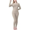 thumbnail image 1 of HUJlwoi Womens Thermal Underwear Set Soft Comfy Top and Bottom Set Warm Winter Base Layer 2 Piece Outfits for Cold Weather, 1 of 4
