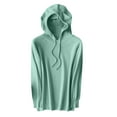 thumbnail image 1 of HUJlwoi Womens Tops Lightweight Long Sleeve Drawstring Sweatshirts with Hood Athletic Workout Pullover Clothes Fashion Outfits, 1 of 7