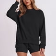thumbnail image 1 of HUJlwoi Workout Sets for Women Fall Sweatsuit Long Sleeve Top and Short Sets with Pockets Casual Matching Outfits for Tennis Running, 1 of 7