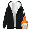 thumbnail image 1 of HUJlwoi Zip up Sweatshirt Women Thick Thermal Winter Clothes Loose Long Sleeve Hooded Outerwear Tops with Pockets Warm Coats, 1 of 7