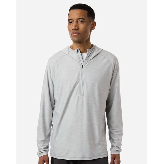 HUK H1200668 Men's Atoll Half-Zip Hooded Pullover-HARBOR MIST-M
