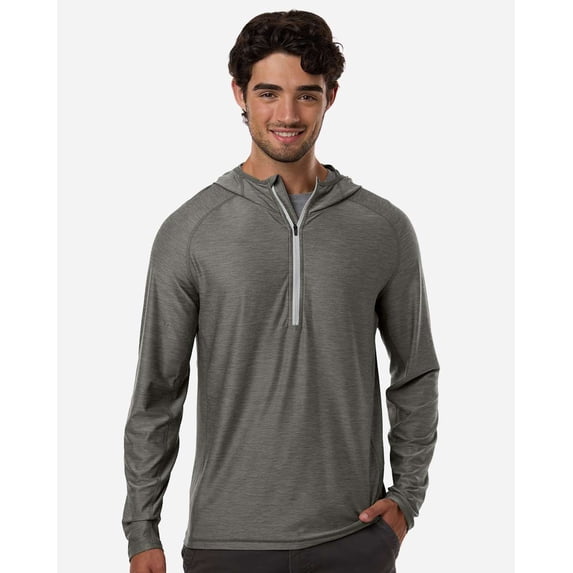 HUK H1200668 Men's Atoll Half-Zip Hooded Pullover-Moss-3XL