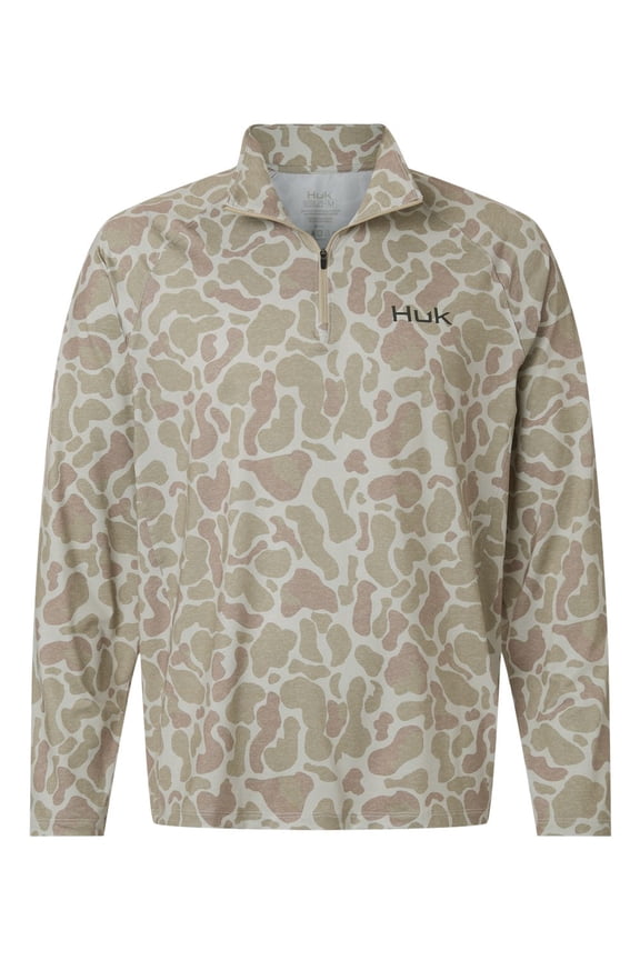 H1200720 Men's Airweight KC Printed Quarter-Zip Pullover-Sand-3XL