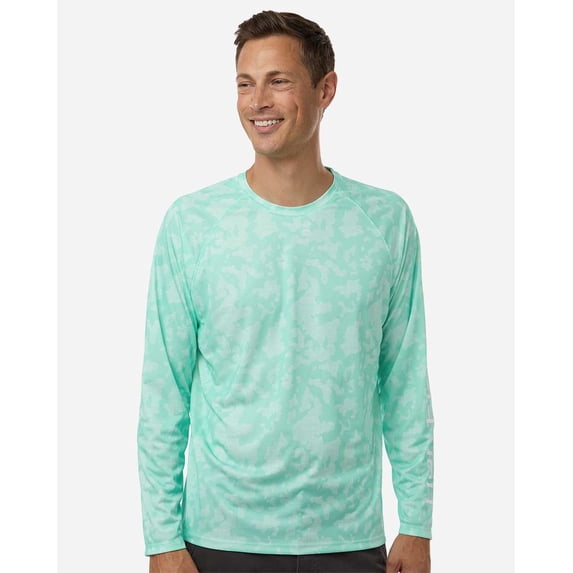 HUK H12L0017 Men's Lopro Running Lakes Long Sleeve T-Shirt-Beach Glass-S