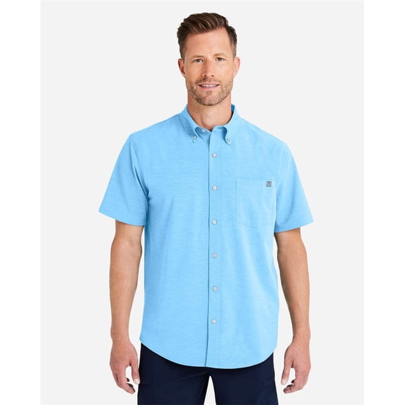 HUK H150154 Kona Solid Shirt-MAROLINA BLUE-L