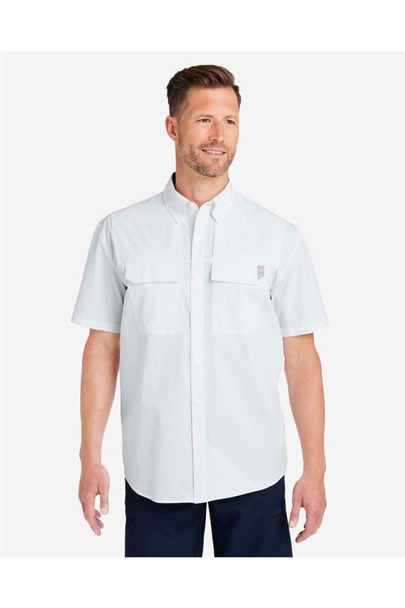 H150183 Creekbed Short Sleeve Shirt-White-M