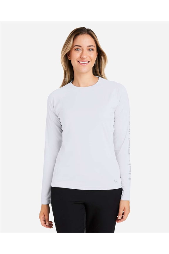 HUK H612L04 Women's Pursuit T-Shirt-White-L