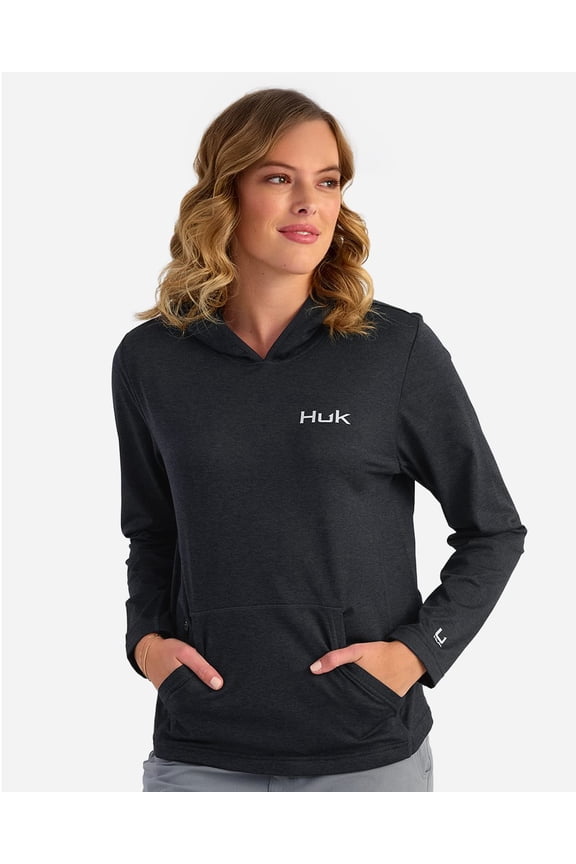 H6130023 Women's Coldfront+ Hooded Sweatshirt-Harbor Mist Heather-XL