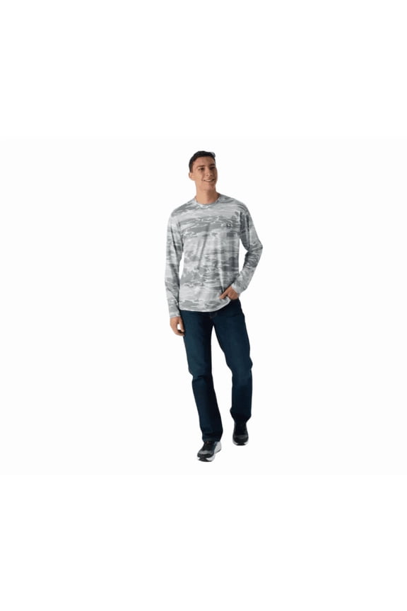 KC PRINTED LEEWARD LONG SLEEVE CREW MEN'S TECH SHIRT SIZE: XL - HARBOR MIST