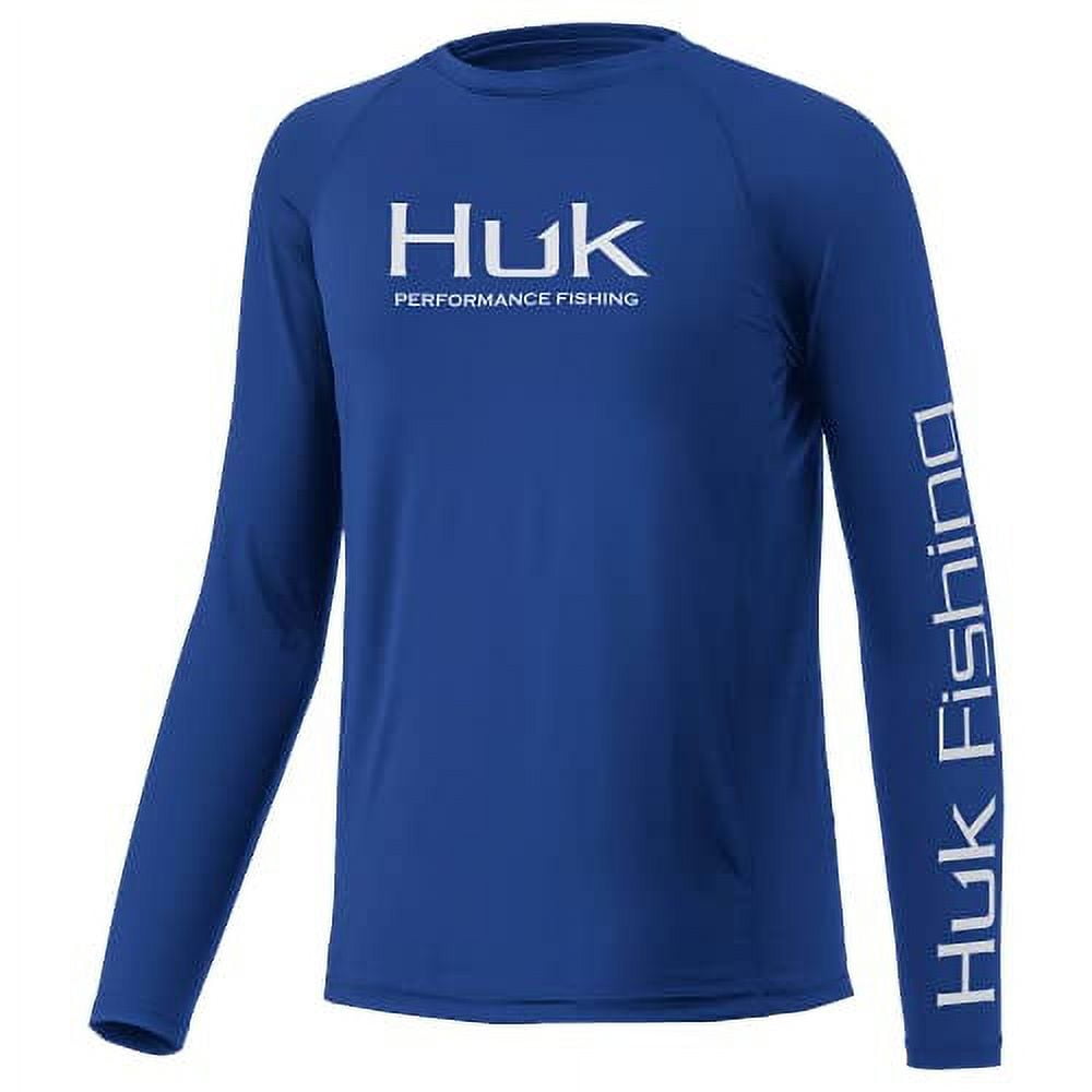 HUK Kids' Standard Pursuit Long Sleeve Sun Protecting Fishing Shirt, Deep  Cobalt, Small 