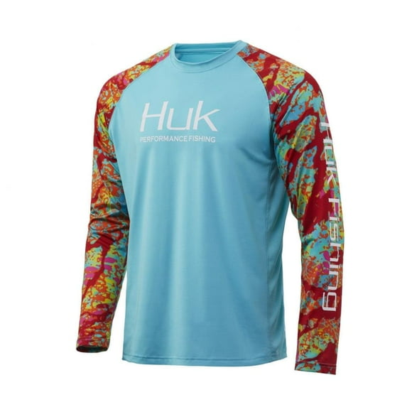 HUK Kryptek Double Header Sleeve Kryptek Obskura Loki, Small Long Sleeve Shirt