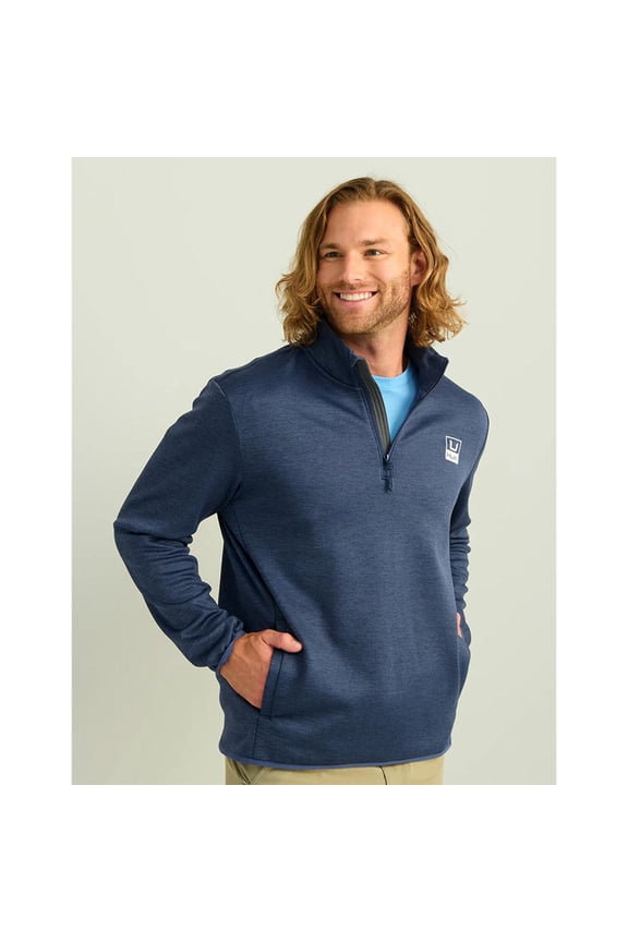 HUK Long Sleeve Shirts HUK Huk Coldfront Performance 1/4 Zip Long Sleeve Shirt Naval Academy Heather S Buy At Cross Toss Trading