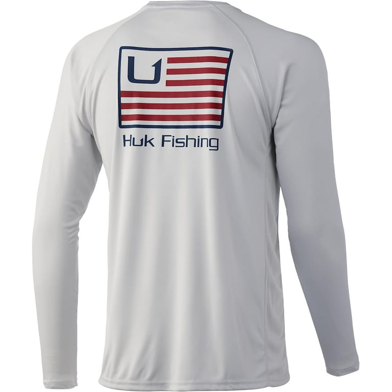 HUK Men Standard Pursuit Long Sleeve Sun Protecting Shirt Oyster X