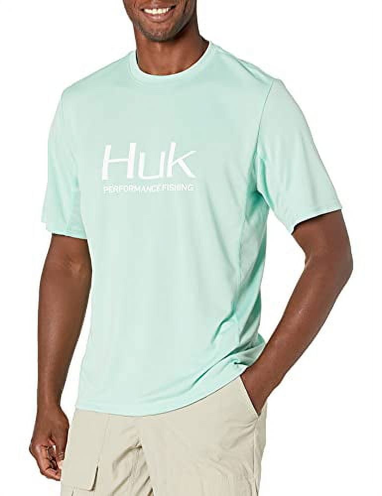 HUK Men's Icon X Short Sleeve Fishing Shirt with Sun Protection, Lichen,  Small 