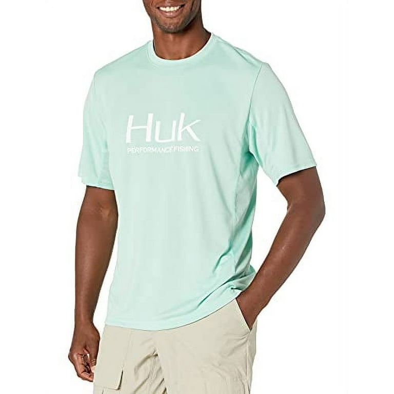 HUK Men's Icon X Short Sleeve Fishing Shirt with Sun Protection, Lichen,  Small