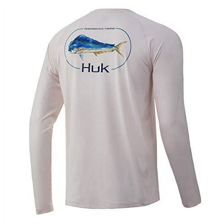 HUK Men's KC Pursuit Long Sleeve Sun Protecting Fishing Shirt,  Dorado-Barley Pink, 3X-Large 