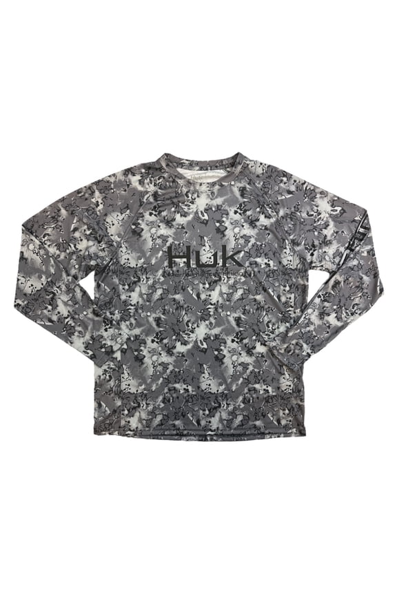 Men's Long Sleeve UPF+ 50 Pursuit Fin Flats Tech Crew Shirt (Volcanic Ash, XL)