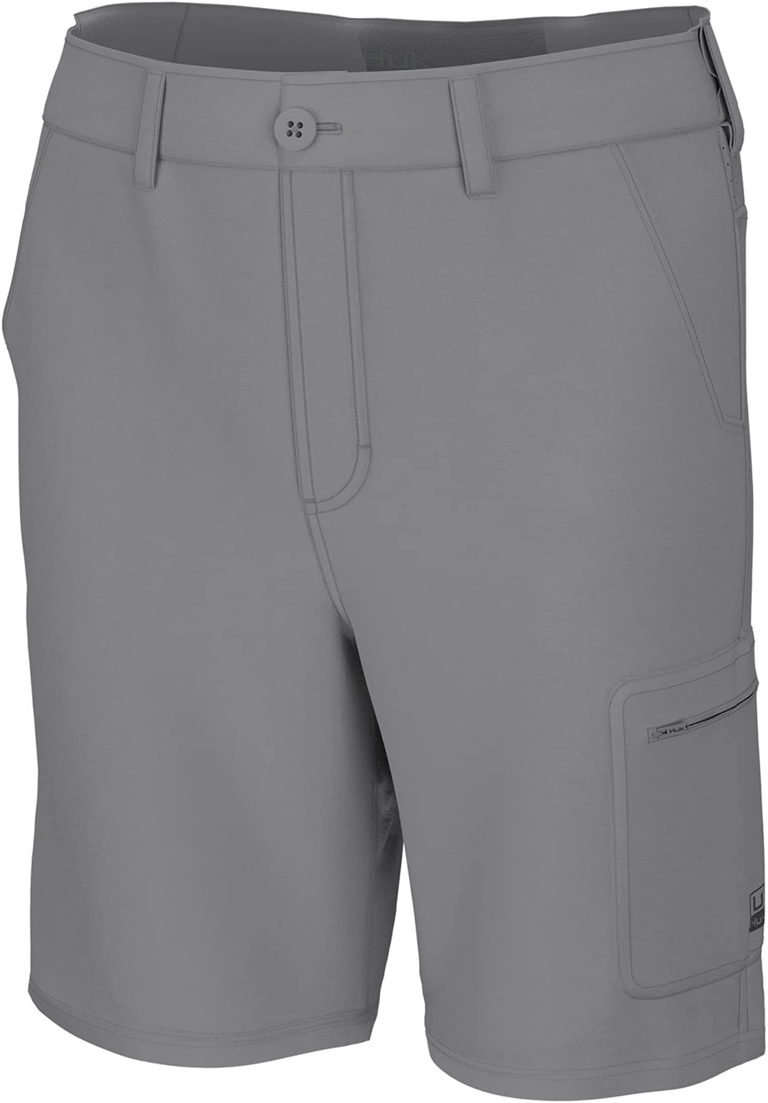 HUK Men's Next Level 10.5" QuickDrying Fishing Shorts Overcast Grey