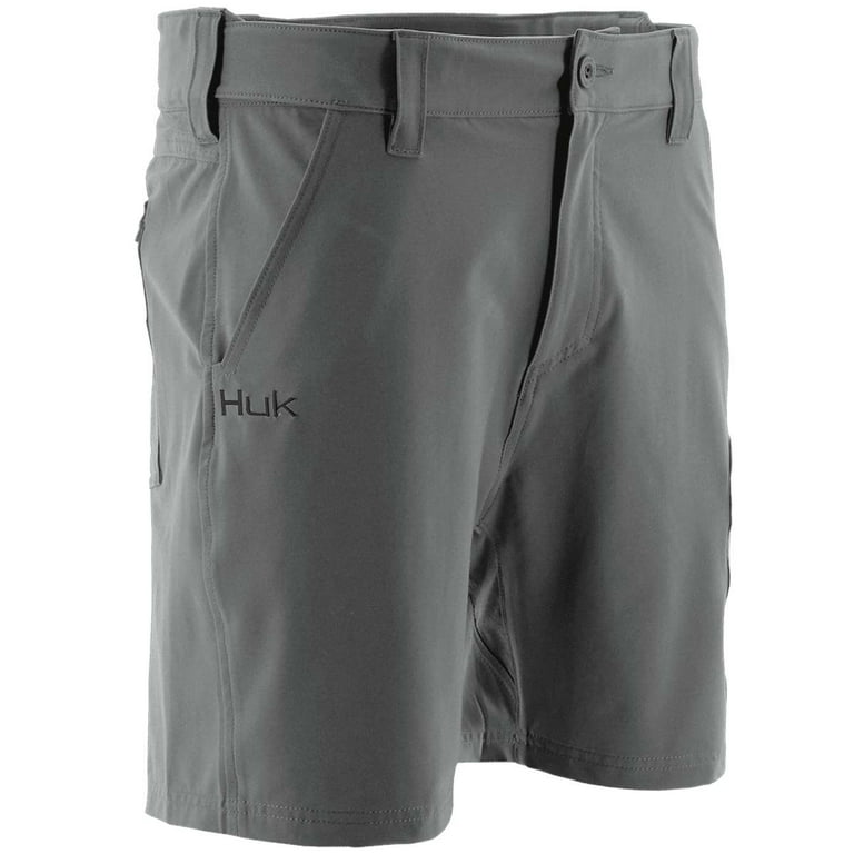 HUK Men's Next Level 7 Quick-Drying Performance Fishing Shorts with UPF  30+ Sun Protection Charcoal - 7 Large 