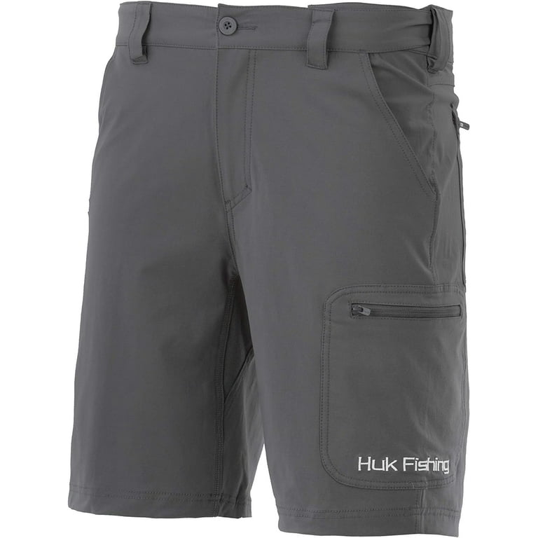 HUK Men's Next Level Quick-Drying Performance Fishing Shorts Charcoal -  10.5 Large 