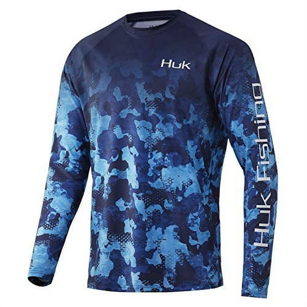 HUK Men's Pattern Pursuit Long Sleeve Performance Shirt, Refraction ...