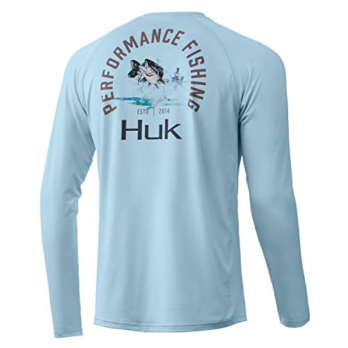 Huk Performance Fishing Men's Double Header Long Sleeve Shirt - Ice Blue