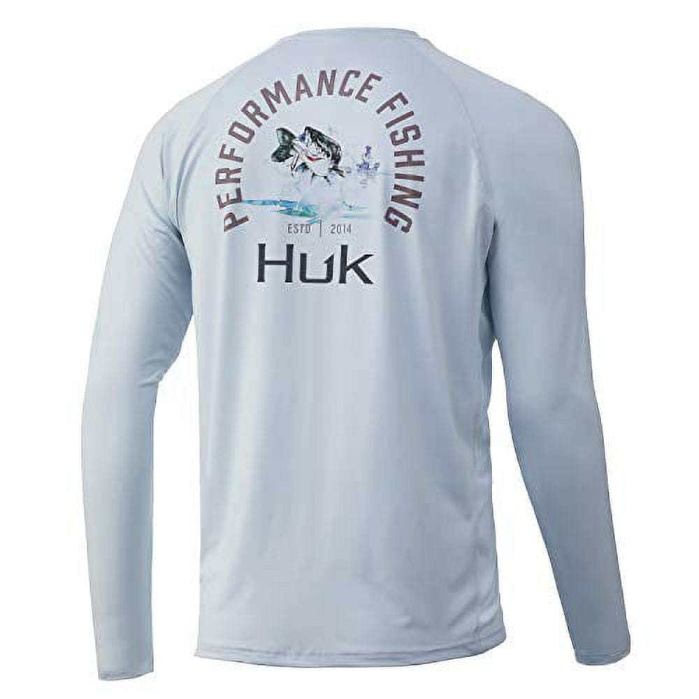 HUK Men's Pursuit Long Sleeve Sun Protecting Fishing Shirt, Bass-Plein Air,  X-Large