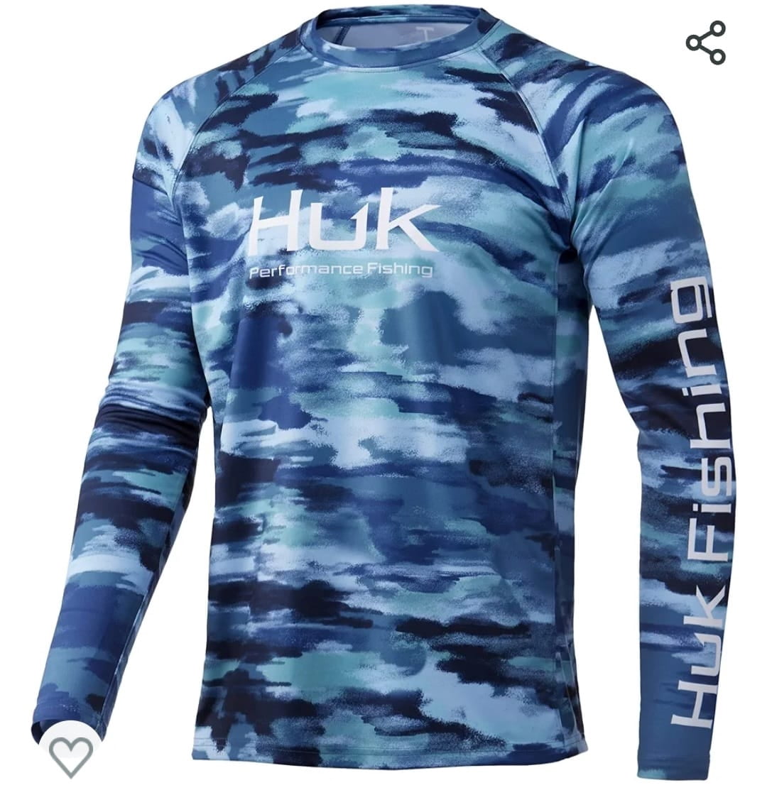 HUK Men's Pursuit Buzzer Long Sleeve Fishing Shirt - UPF 30+, Moisture-Wicking, Stain Resistant