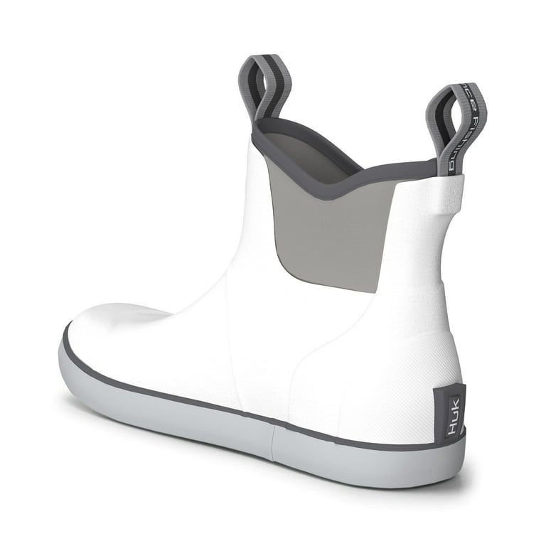 HUK Men's Rogue Wave Shoe, High-Performance Fishing & Deck Boot Rain (Solid  - White, 9) 