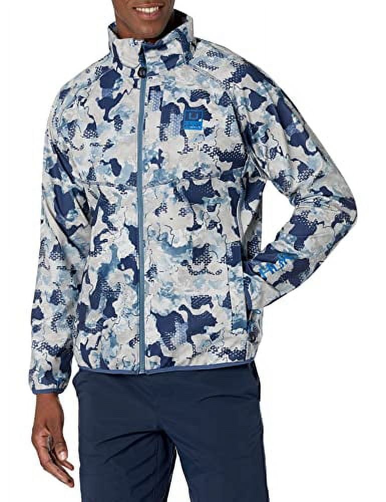 HUK Men's Standard ICON X Soft Shell Jacket Windproof & Water Resistant  Zip, Bluefin, Large 