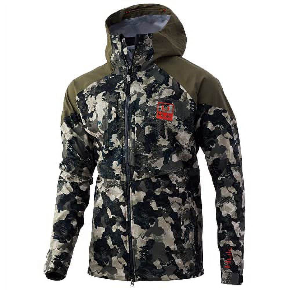 HUK Men's Standard ICON X Superior 3L Shell Wind & Waterproof Hooded  Jacket, Hunt Club Camo, Medium 
