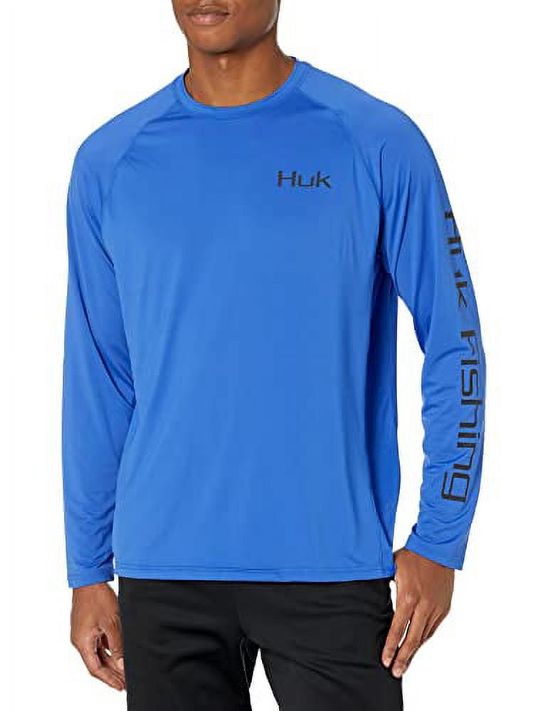 Huk Men's Pursuit Vented Long Sleeve Fishing Shirt - Iron Color, Size Small