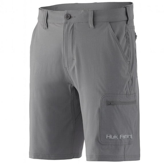HUK Men's Standard Next Level Quick-Drying Performance Fishing Shorts (Overcast Grey, XX-Large)