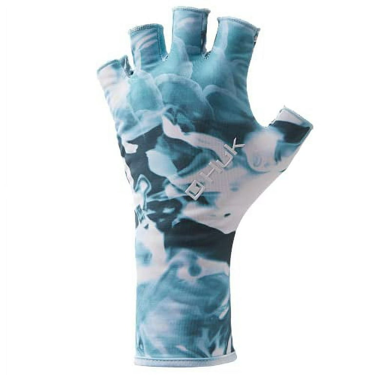 HUK Men's Sun Quick-Drying Fingerless Fishing Gloves, Mossy Oak-Wahoo,  Large-X-Large