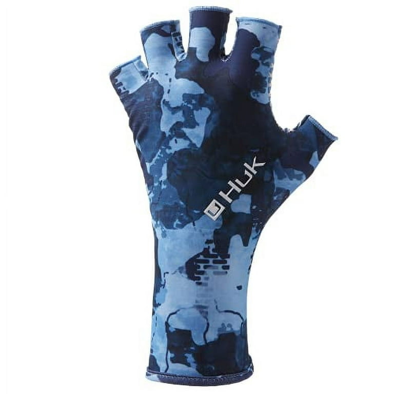 HUK Men's Sun Quick-Drying Fingerless Fishing Gloves, San Sal, Large-X-Large