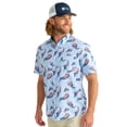 thumbnail image 1 of HUK - Mens KC Scott Patterned Kona Shirt, Performance Button Down Shirt, KC - Windsurfer, Large, 1 of 5
