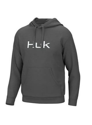 Huk Men's Hull Hoodie  Water Repellent Performance Fleece, Black, 3X-Large  at  Men's Clothing store