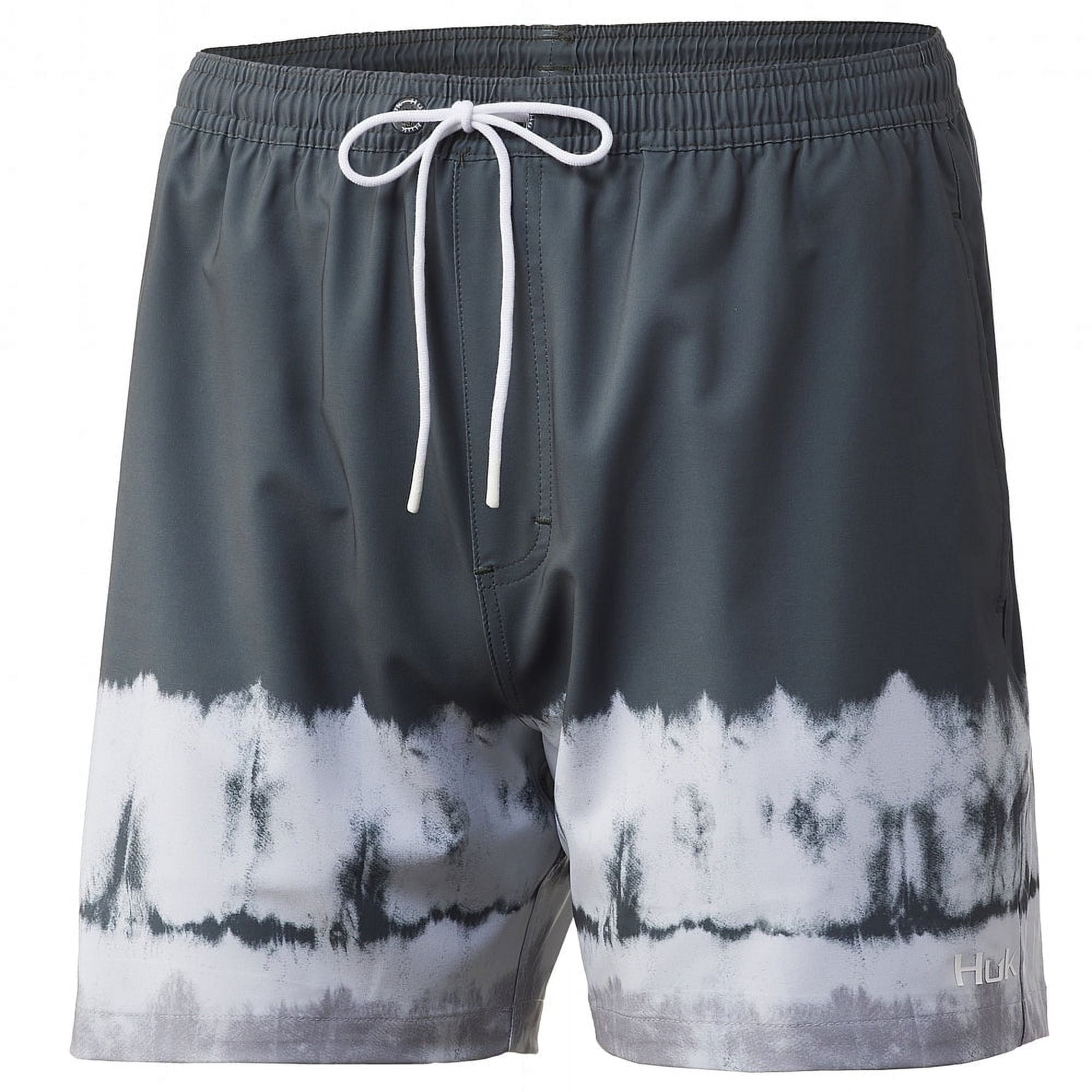 HUK Pursuit Volley Swim Shorts - Black, Size Large, Quick-Dry SPF Fabric For Water & Land