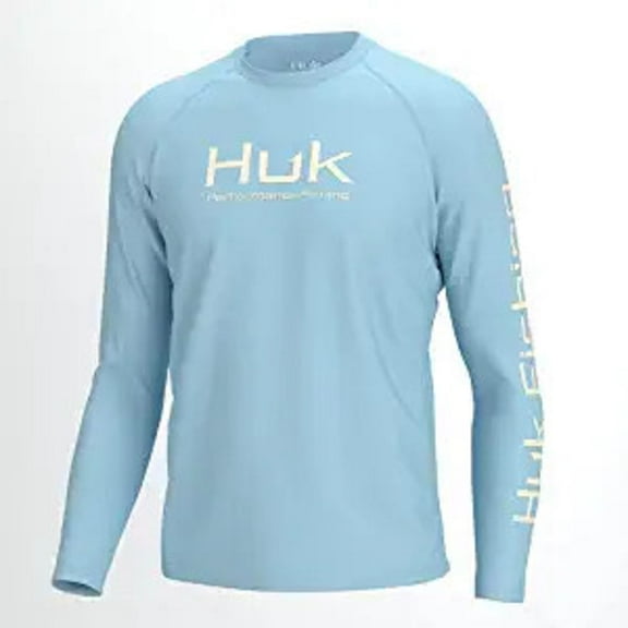 HUK Vented Pursuit Long Sleeve 30 UPF Fishing Shirt Crystal Blue XX-Large
