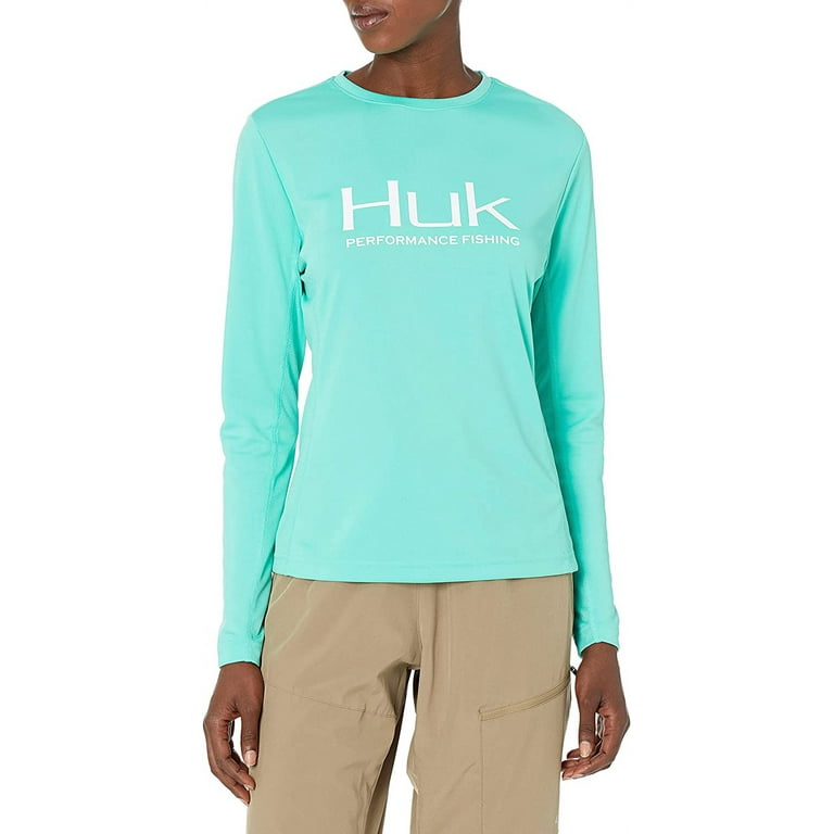 Huk Ladies Icon x Electric Green Size X-Small Long Sleeve Shirt